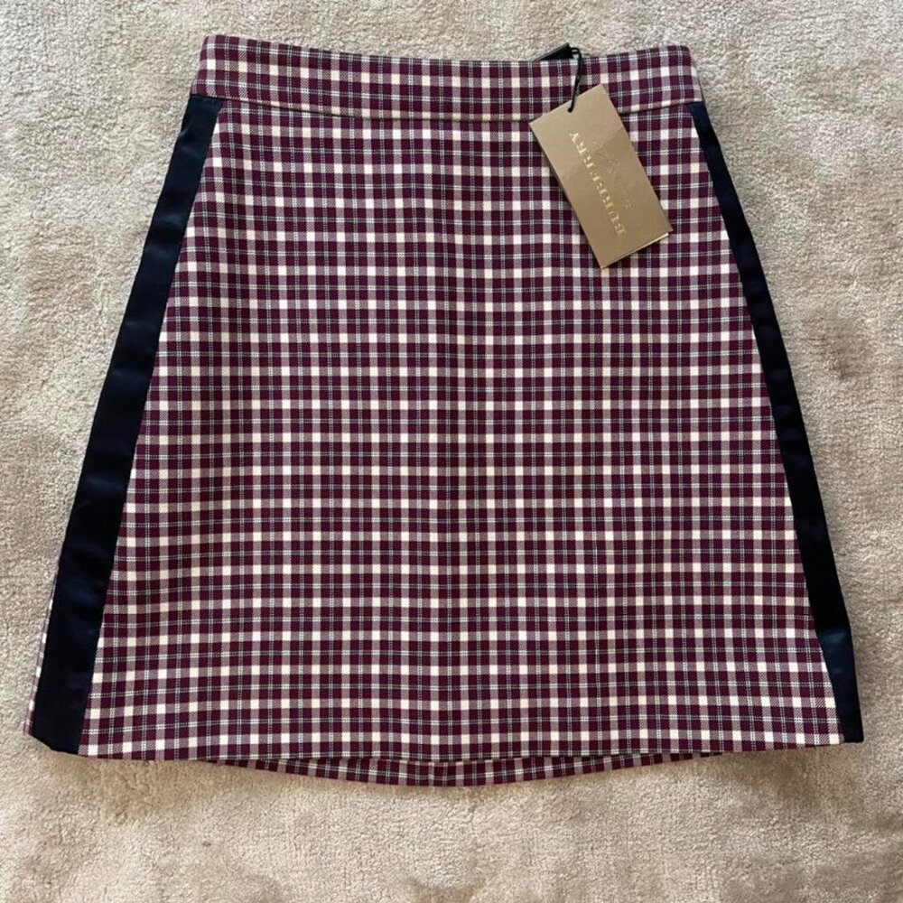 NWOT Burberry Checked Pattern Mini Skirt - Size US 8 - Picture 3 of 8